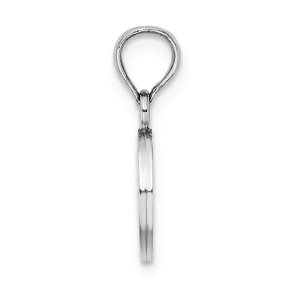 FJC Finejewelers 14k White Gold O Block Initial Charm