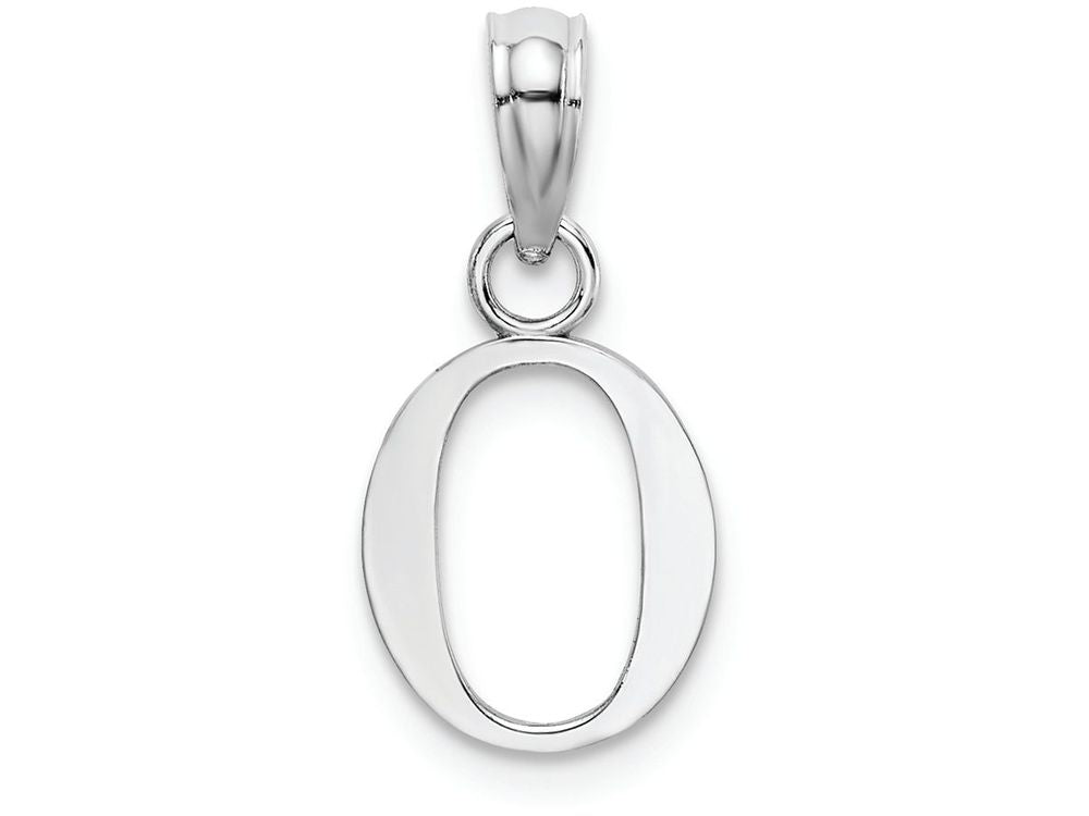 FJC Finejewelers 14k White Gold O Block Initial Charm