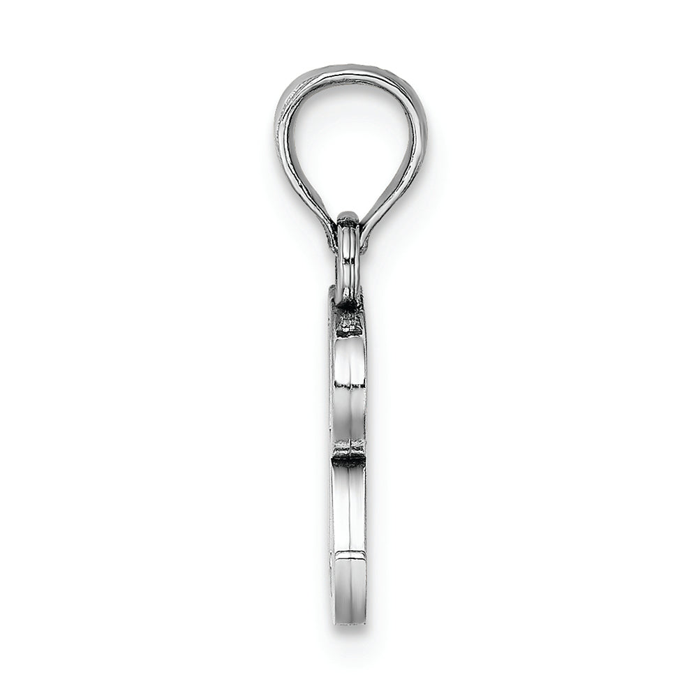 FJC Finejewelers 14k White Gold R Block Initial Charm
