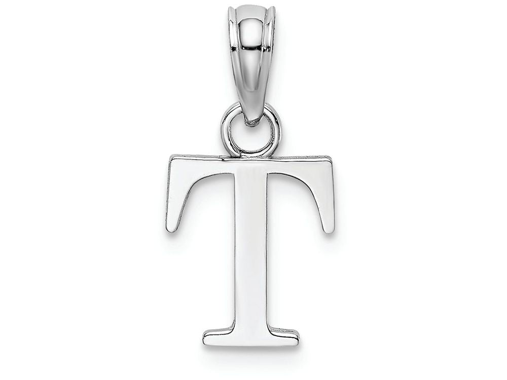 FJC Finejewelers 14k White Gold T Block Initial Charm