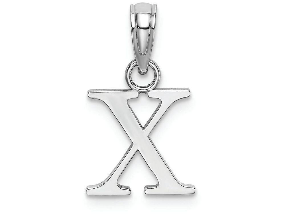 FJC Finejewelers 14k White Gold X Block Initial Charm