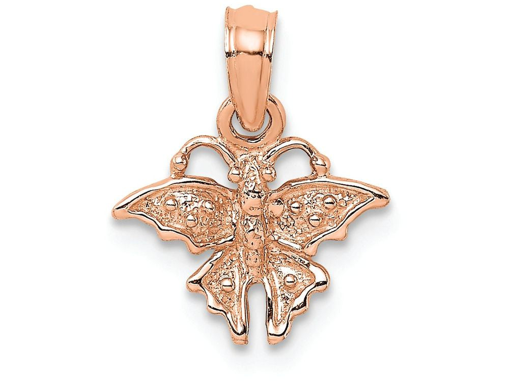 FJC Finejewelers 14k Rose Gold Mini Butterfly Charmtextured