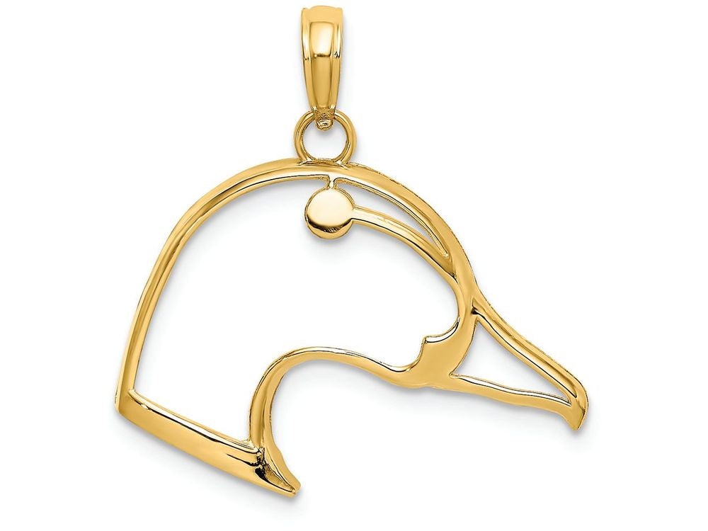 FJC Finejewelers 14k Yellow Gold Duck Head Charmcut-out Beveled