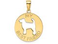 FJC Finejewelers 14k Yellow Gold My Best Friend with Dog Cut-out In Center Charm