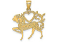 FJC Finejewelers 14k Yellow Gold Horse with Heart Charm