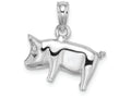 FJC Finejewelers 14k White Gold 3d Pig with Curly Q Tail Charm