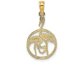 FJC Finejewelers 14k Yellow Gold Flamingos In Circleflat Charm