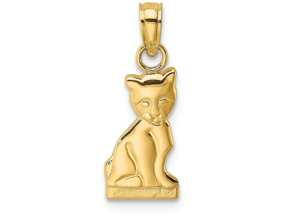 FJC Finejewelers 14k Yellow Gold Mini Kitten Sitting (cat) Charm