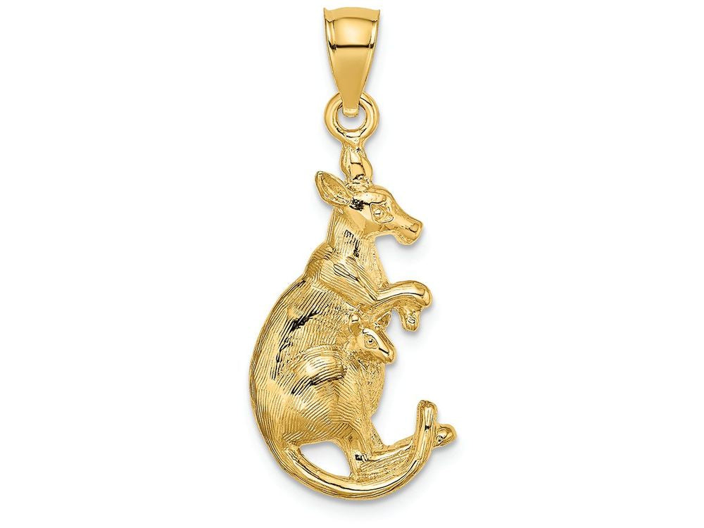 FJC Finejewelers 14k Yellow Gold Kangaroo with Baby In Pouch Charm