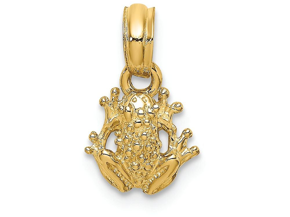 FJC Finejewelers 14k Yellow Gold Miniature Frog Charm Textured