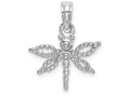 FJC Finejewelers 14k White Gold White Mini Dragonfly with Cut-out Wings Charm
