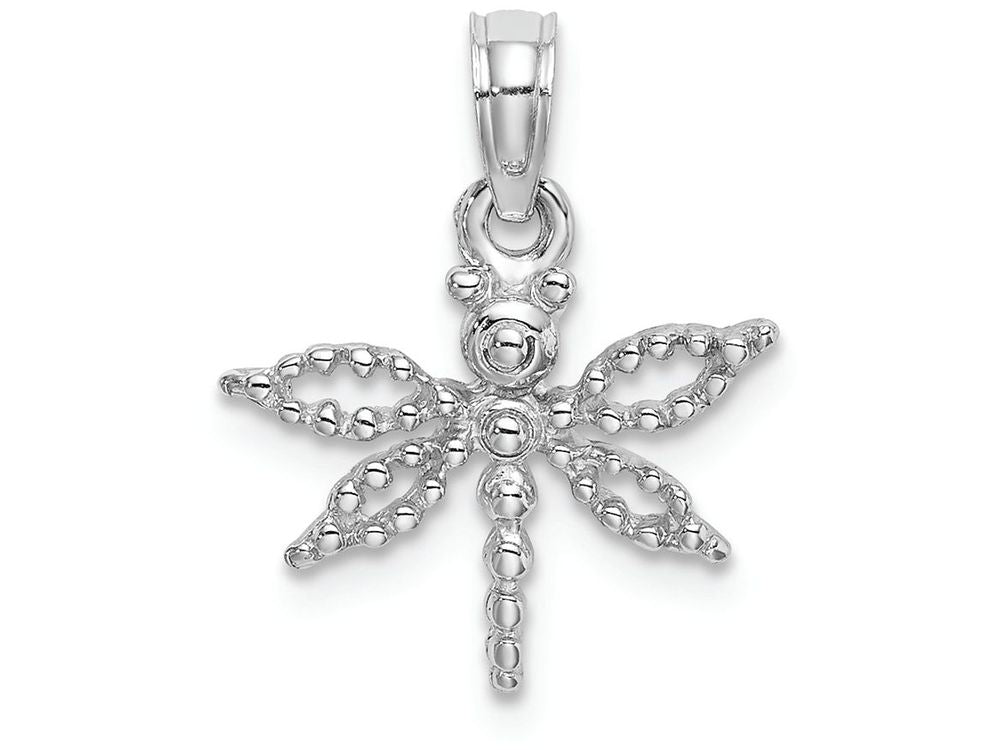 FJC Finejewelers 14k White Gold White Mini Dragonfly with Cut-out Wings Charm