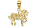 FJC Finejewelers 14k Yellow Gold Carousel Horse Polish Engraved Charm