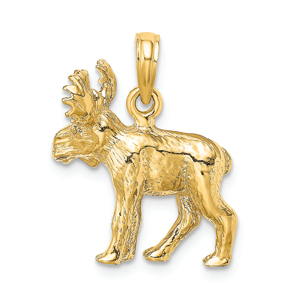 FJC Finejewelers 14k Yellow Gold 3d Moose with Antlers Forward Polish Charm