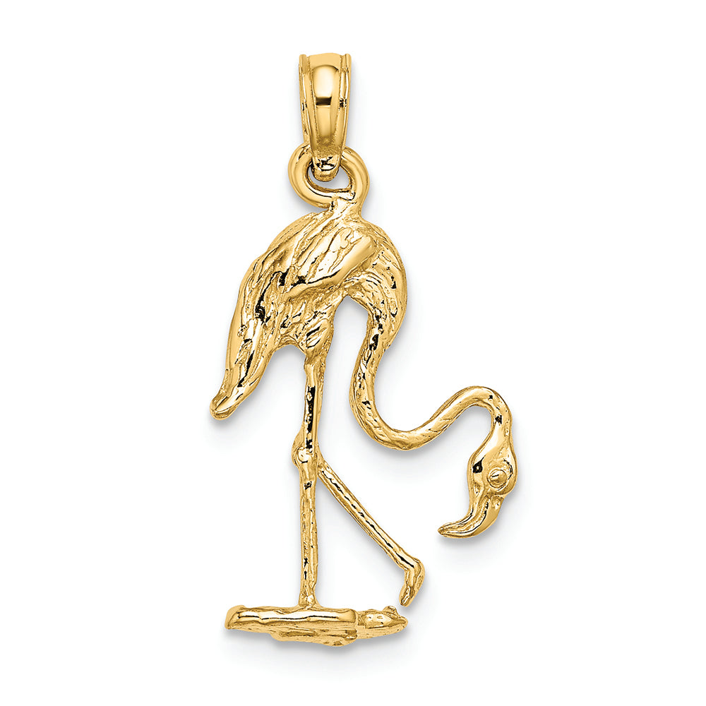 FJC Finejewelers 14k Yellow Gold 3d Flamingo Charm