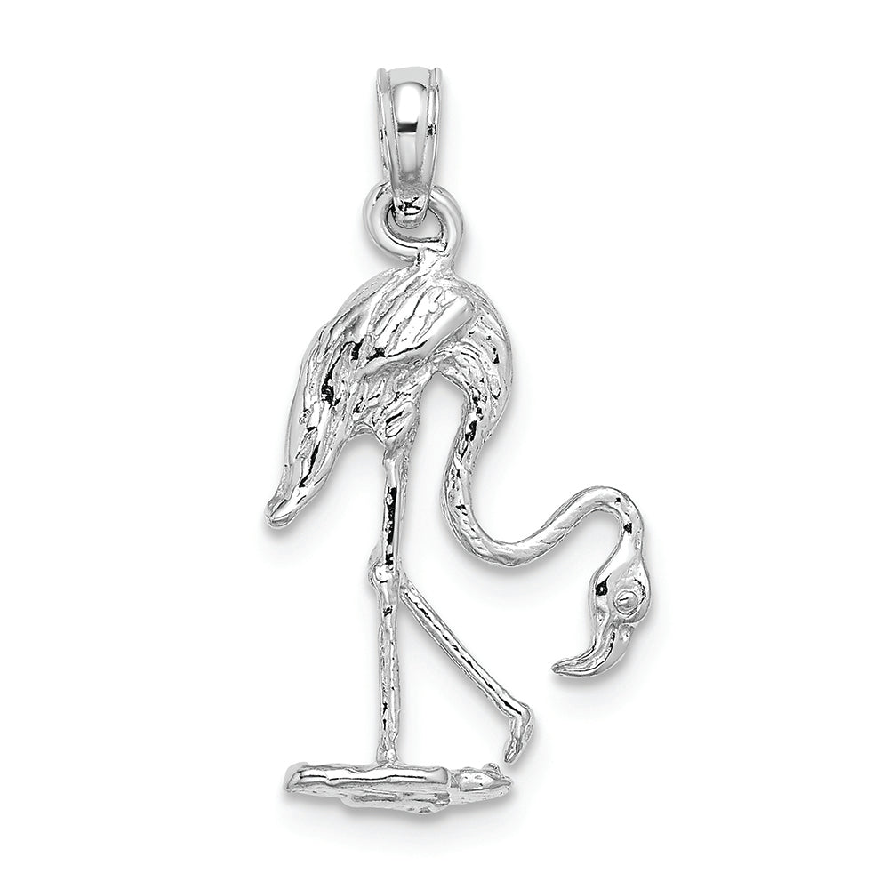 FJC Finejewelers 14k White Gold 3d Flamingo Charm