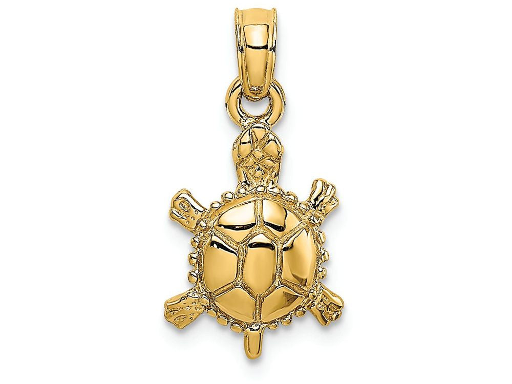 FJC Finejewelers 14k Yellow Gold 3d Land Turtle with Spiny Shell Charm