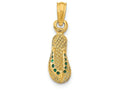 FJC Finejewelers 14k Yellow Gold Green Dotted Enamel Single Flip-flop Charm