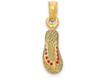 FJC Finejewelers 14k Yellow Gold Red Dotted Enamel Single Flip-flop Charm