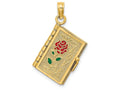FJC Finejewelers 14k Yellow Gold 3d "love Is.." Book with Red Enamel Rose Covermoveable Charm