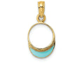FJC Finejewelers 14k Yellow Gold Aqua Beach Bum Sun Visor Charm