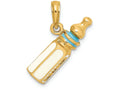 FJC Finejewelers 14k Yellow Gold 3d Baby Bottle Light Blue Charm