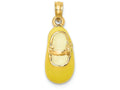 FJC Finejewelers 14k Yellow Gold 3d Baby Shoe with Yellow Enamel Charm