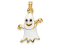 FJC Finejewelers 14k Yellow Gold 3d Ghost with Enamel - Halloween Charm