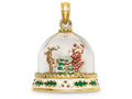 FJC Finejewelers 14k Yellow Gold 3D Christmas Snow Globe with Santa Sled Reindeer Charm