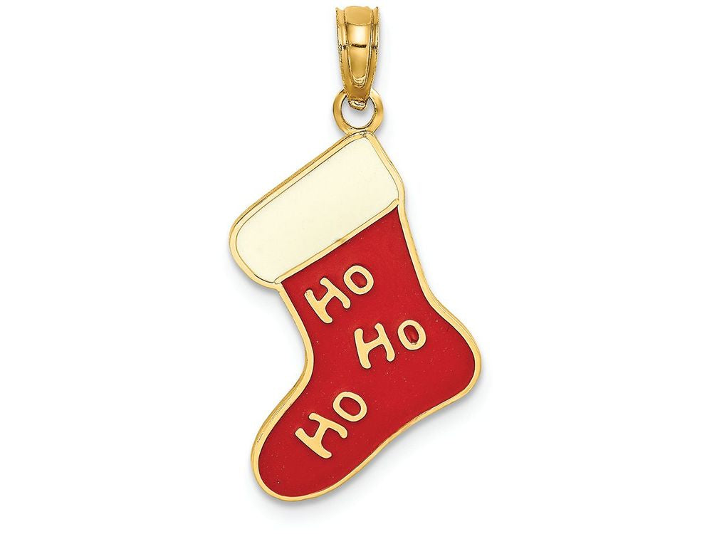 FJC Finejewelers 14k Yellow Gold Ho Ho Hochristmas Stocking Charm