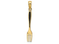 FJC Finejewelers 14k Yellow Gold 3d Table Fork with Black Enamel Charm
