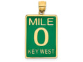 FJC Finejewelers 14k Yellow Gold Enamel Mile Marker 0key West Green Charm
