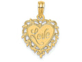 FJC Finejewelers 14k Yellow Gold Love In Heart with Scalloped Edge Charm
