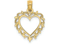 FJC Finejewelers 14k Yellow Gold Heart with Lace Trim Charm