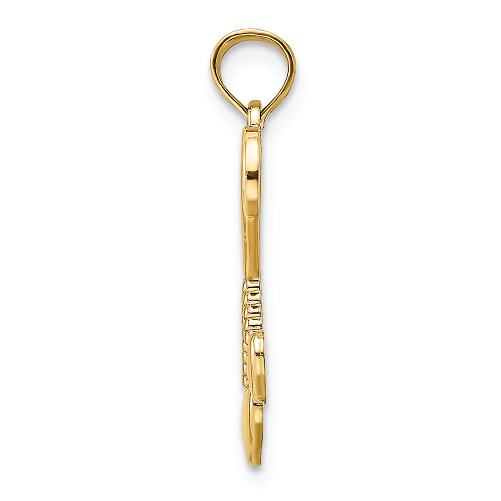 FJC Finejewelers 14k Yellow Gold Heart with Double Heart Beaded Tasstle Charm