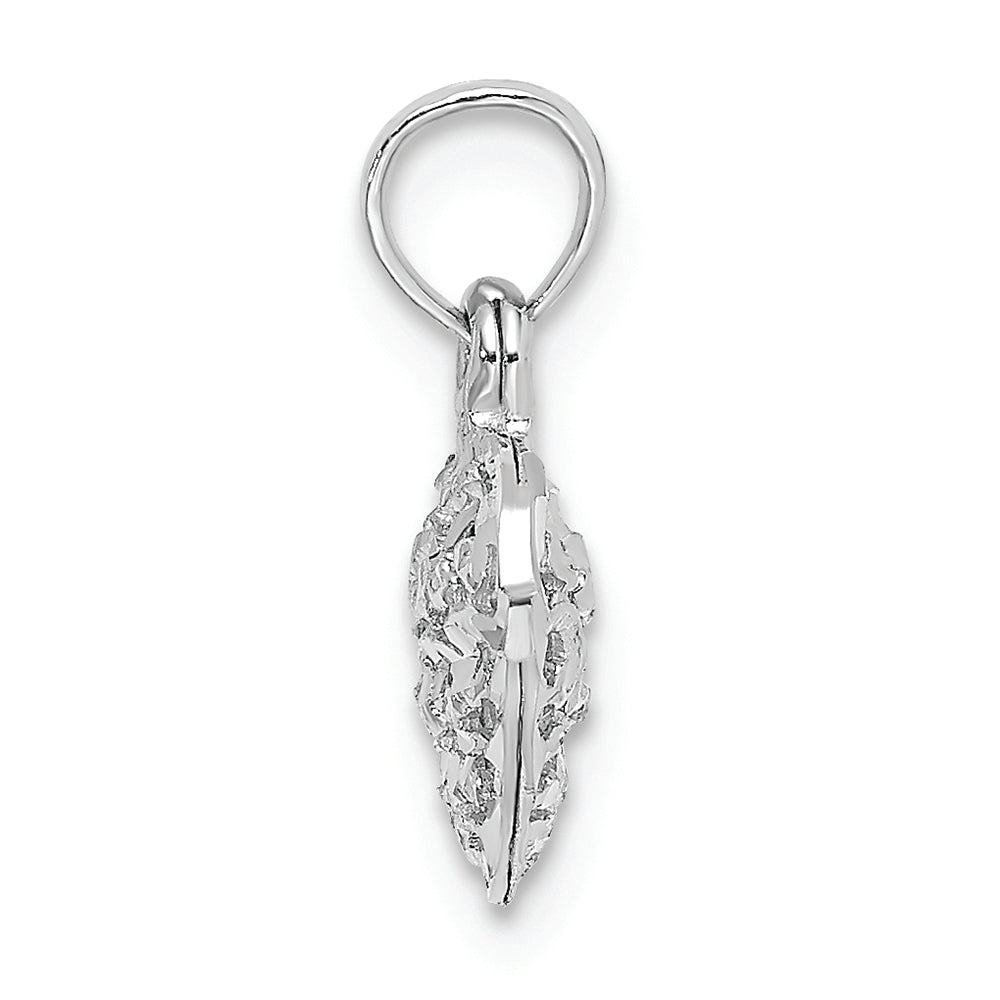 FJC Finejewelers 14k White Gold 3d Mini Bright Cut Puffed Heart Charm