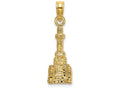 FJC Finejewelers 14k Yellow Gold 3d Chicago Water Towerengraved Charm