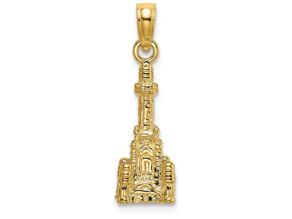 FJC Finejewelers 14k Yellow Gold 3d Chicago Water Towerengraved Charm