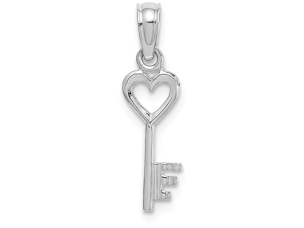 FJC Finejewelers 14k White Gold Key with Heart Top Charm