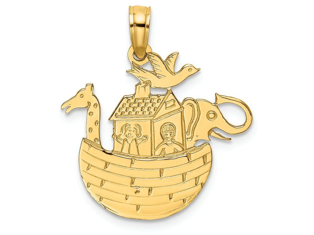 FJC Finejewelers 14k Yellow Gold Noah's Arkengraved Flat Charm