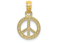 FJC Finejewelers 14k Yellow Gold Mini Peace Signflat Textured Charm