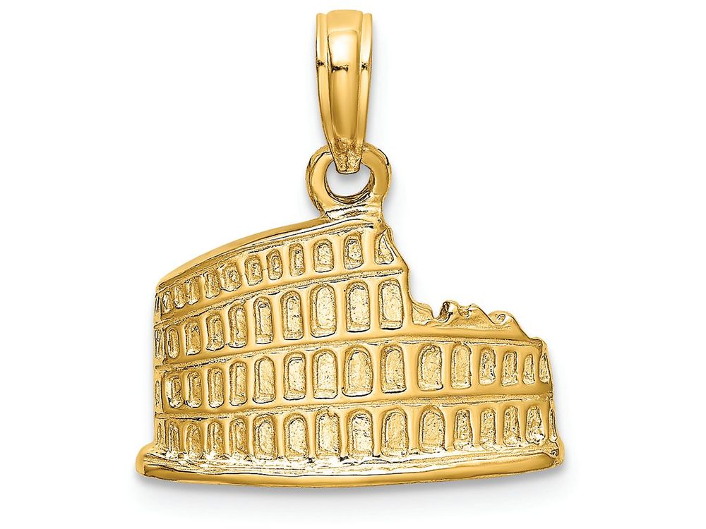FJC Finejewelers 14k Yellow Gold Coliseum Charmtextured Rome Italy