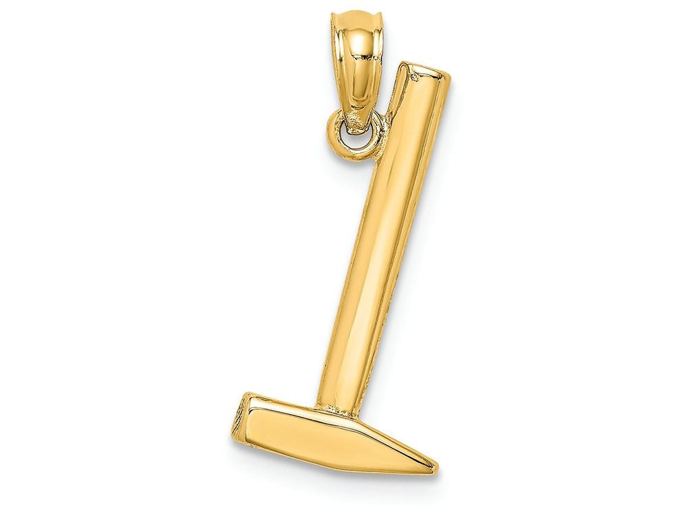 FJC Finejewelers 14k Yellow Gold 3d Hammer Flat Point Tip Charm