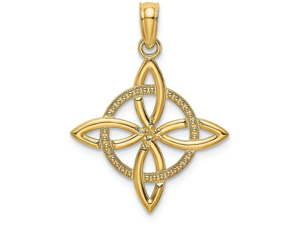FJC Finejewelers 14k Yellow Gold Sm Celtic Eternity Knot Charmcut-out Circle