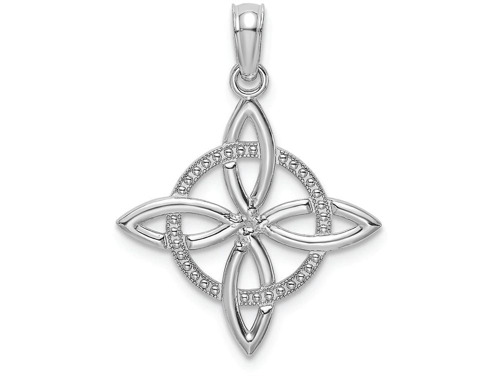 FJC Finejewelers 14k White Gold Sm Celtic Eternity Knot Charmcut-out Circle