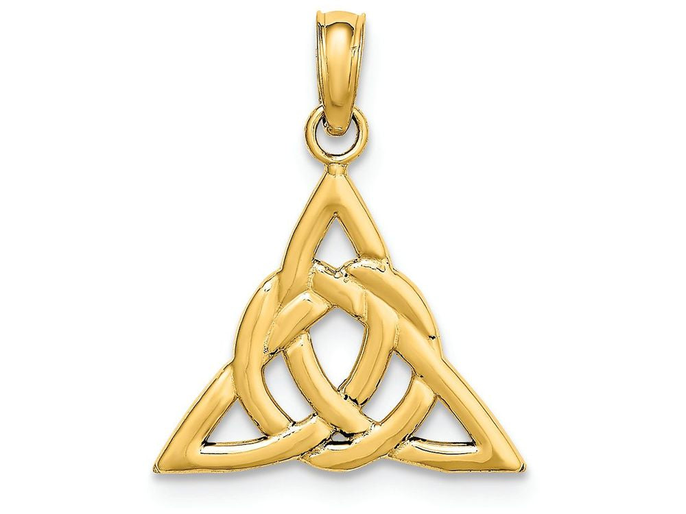 FJC Finejewelers 14k Yellow Gold Sm Celtic Trinity Knot Charmcut-out