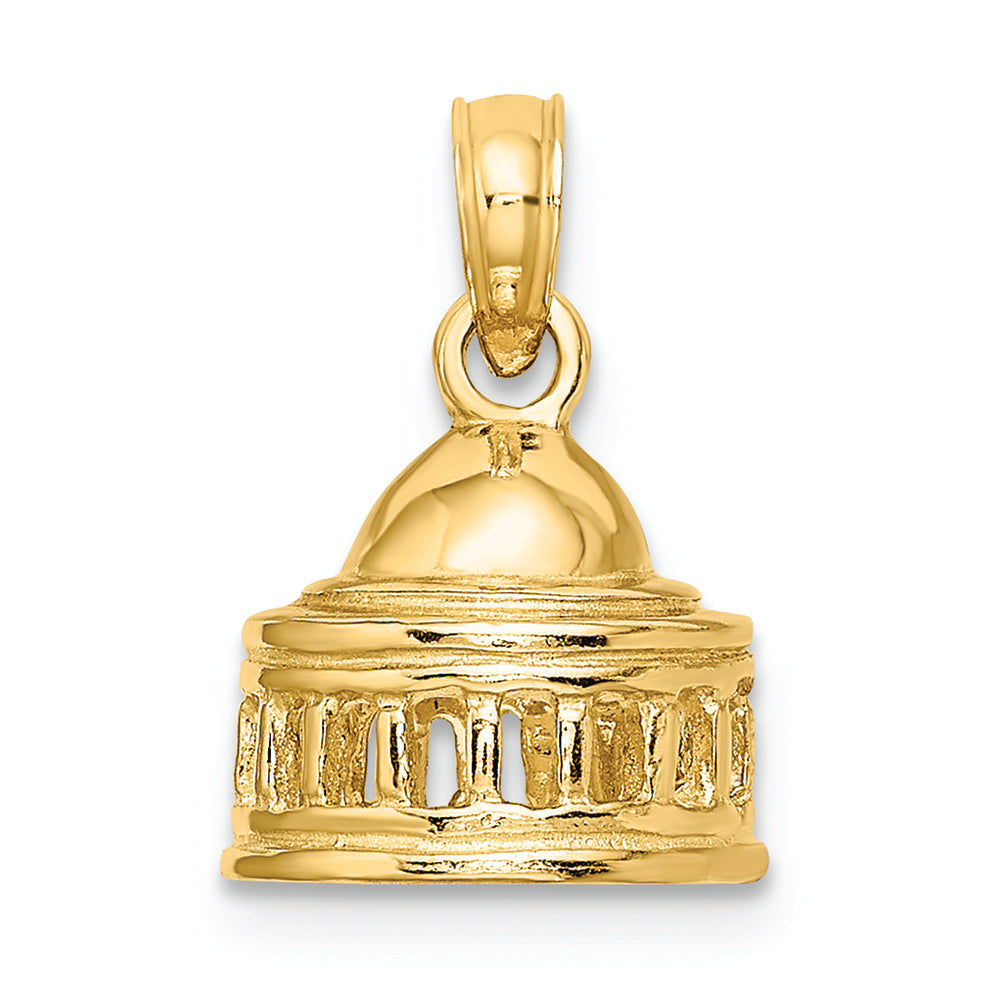 FJC Finejewelers 14k Yellow Gold 3d Jefferson Memorial Buildingwashington D.c. Charm
