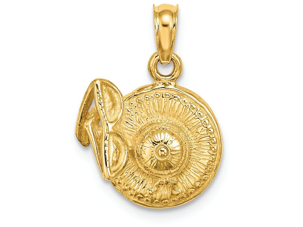 FJC Finejewelers 14k Yellow Gold 3d Sunhat with Sunglasses Charm
