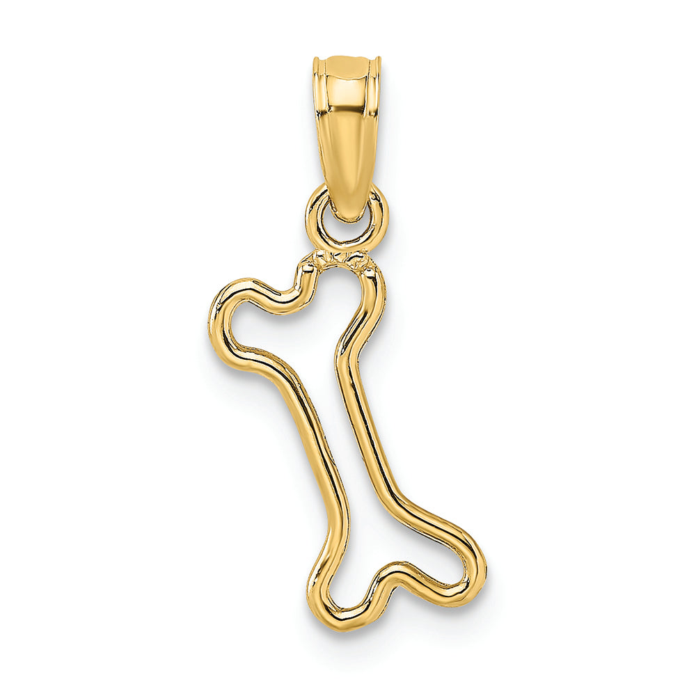 FJC Finejewelers 14k Yellow Gold Mini Dog Bone Charmcut-out