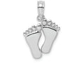 FJC Finejewelers 14k White Gold Double Feet - Hp Hang Ten Styele Charm